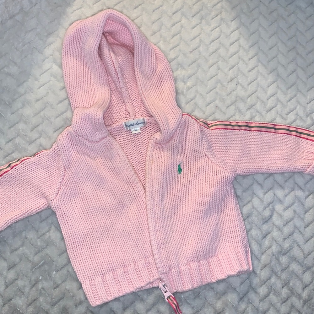 Baby girl knitted zip up jacket